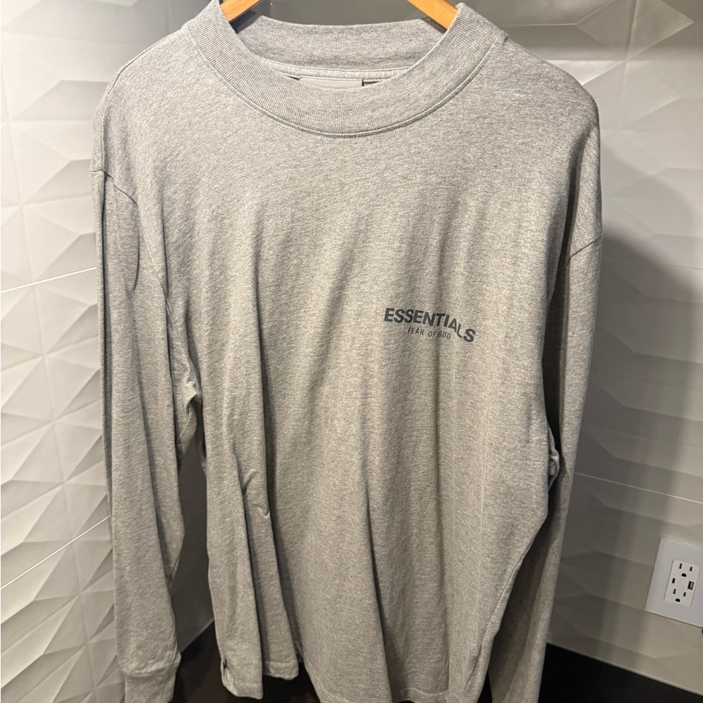 Essentials Gray Long Sleeve Men's Shirt